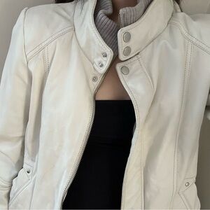 Danier Genuine Leather Women's Off-White Utility Jacket
